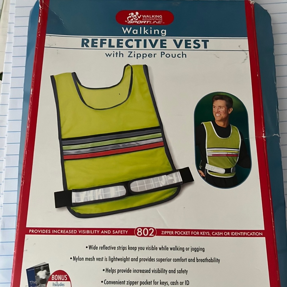 NEW Walking Reflective Vest zippered Safety Nylon mesh lightweight bright Velcro